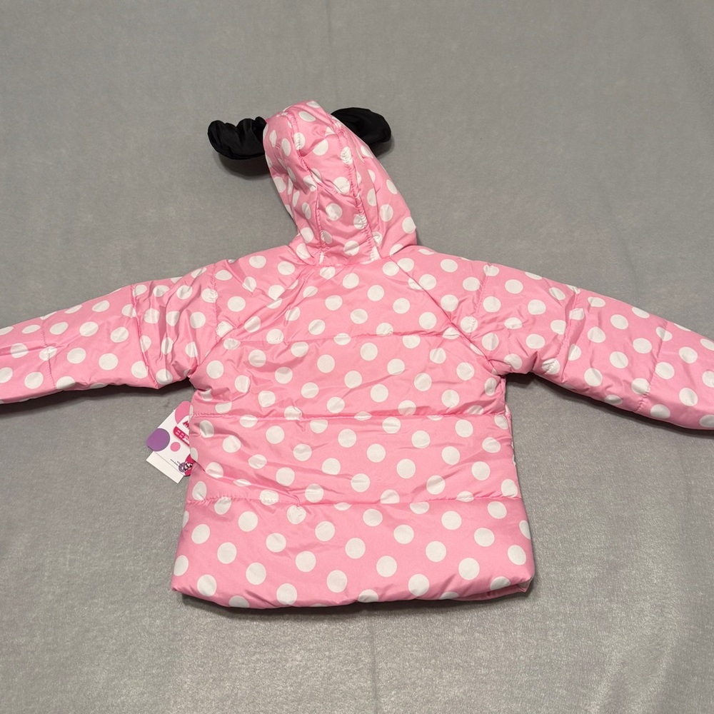Disney junior Minnie Mouse Girls 3T zip up winter coat/jacket - Picture 9 of 12